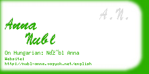 anna nubl business card